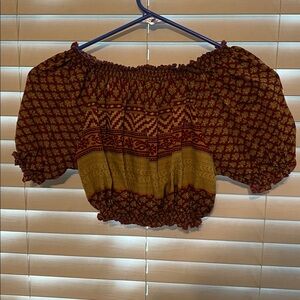 Bohemian Off-Shoulder Crop Top